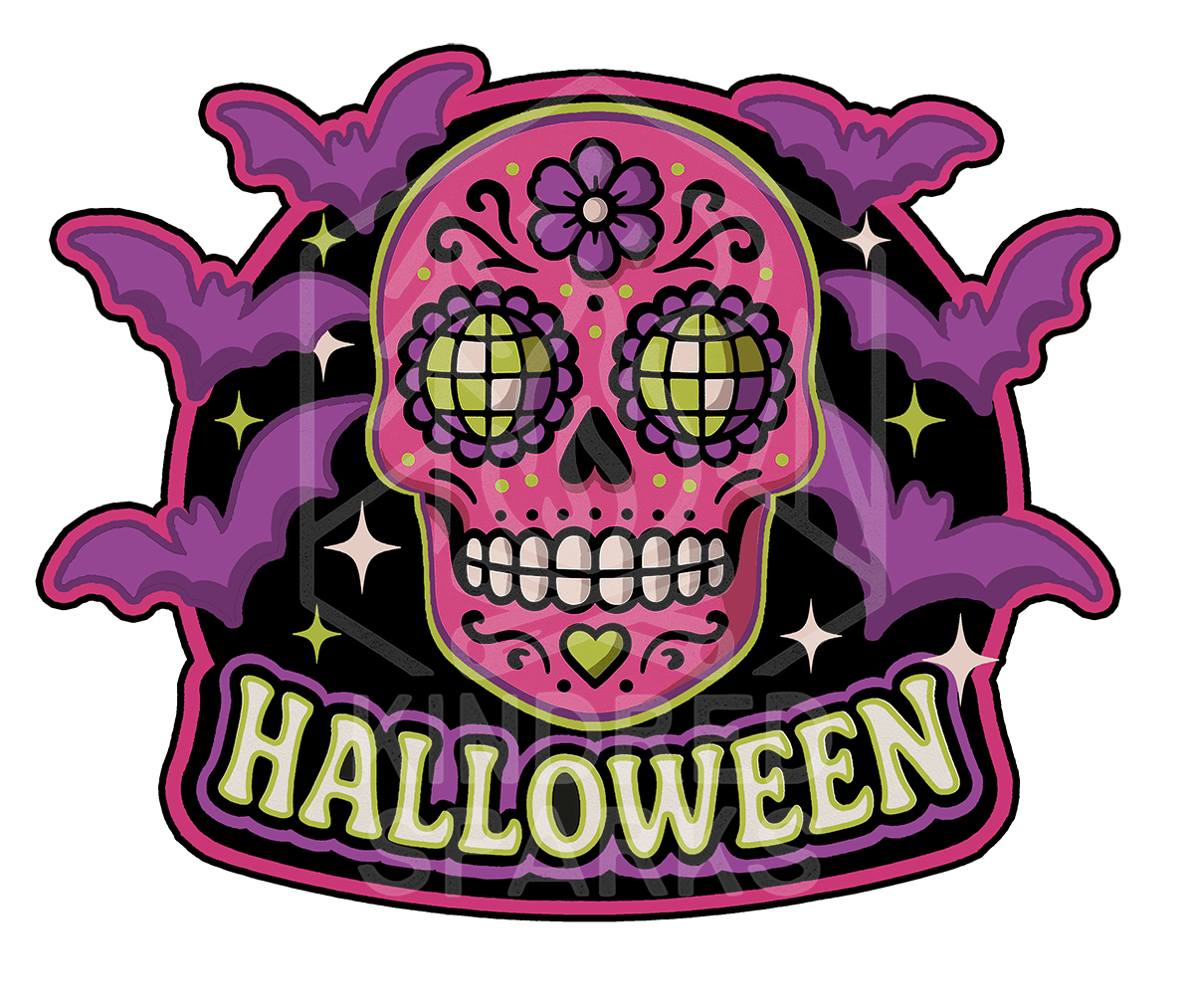 Sugar Skull Halloween Patch