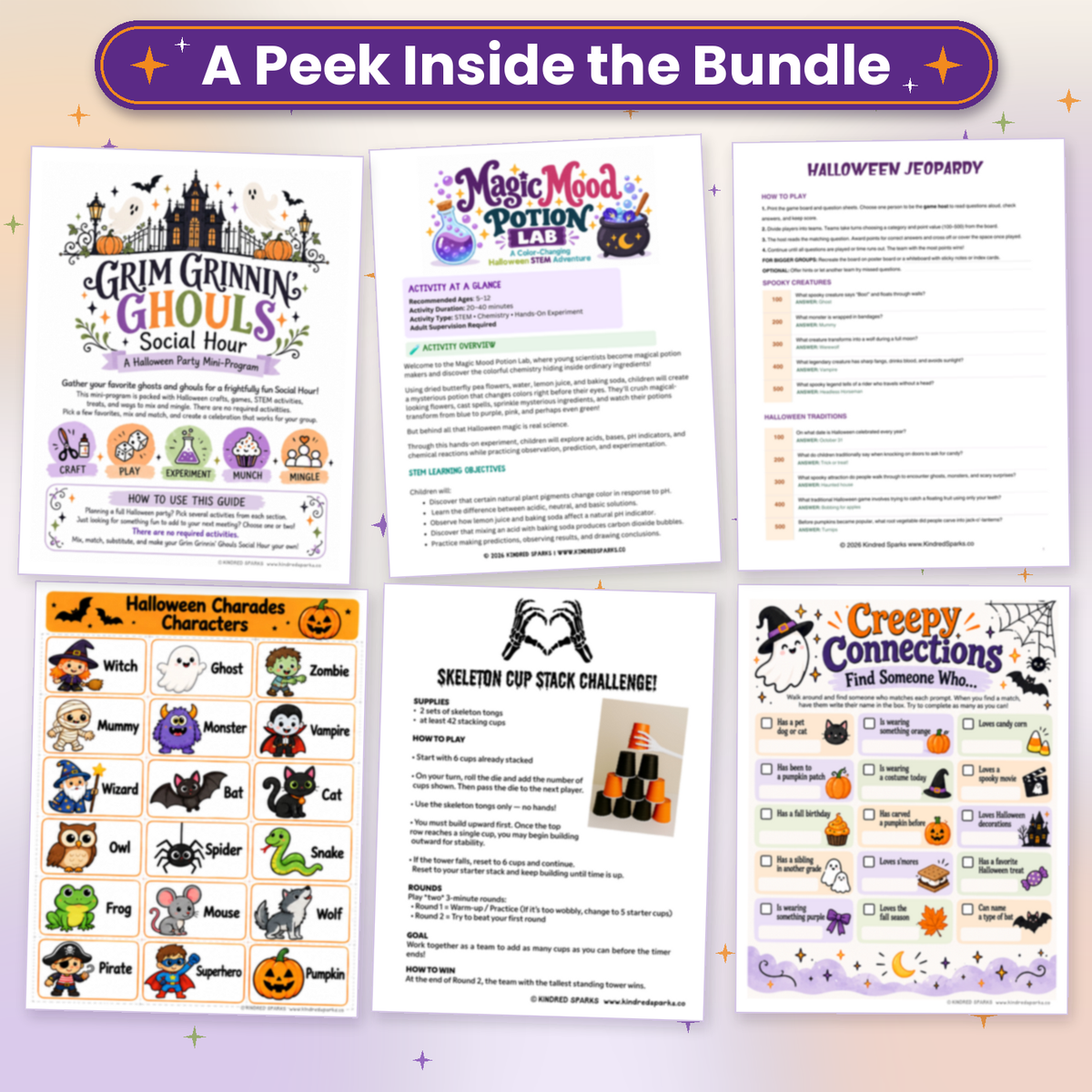 Grim Grinnin' Ghouls Halloween Party Activity Bundle (Digital Download)
